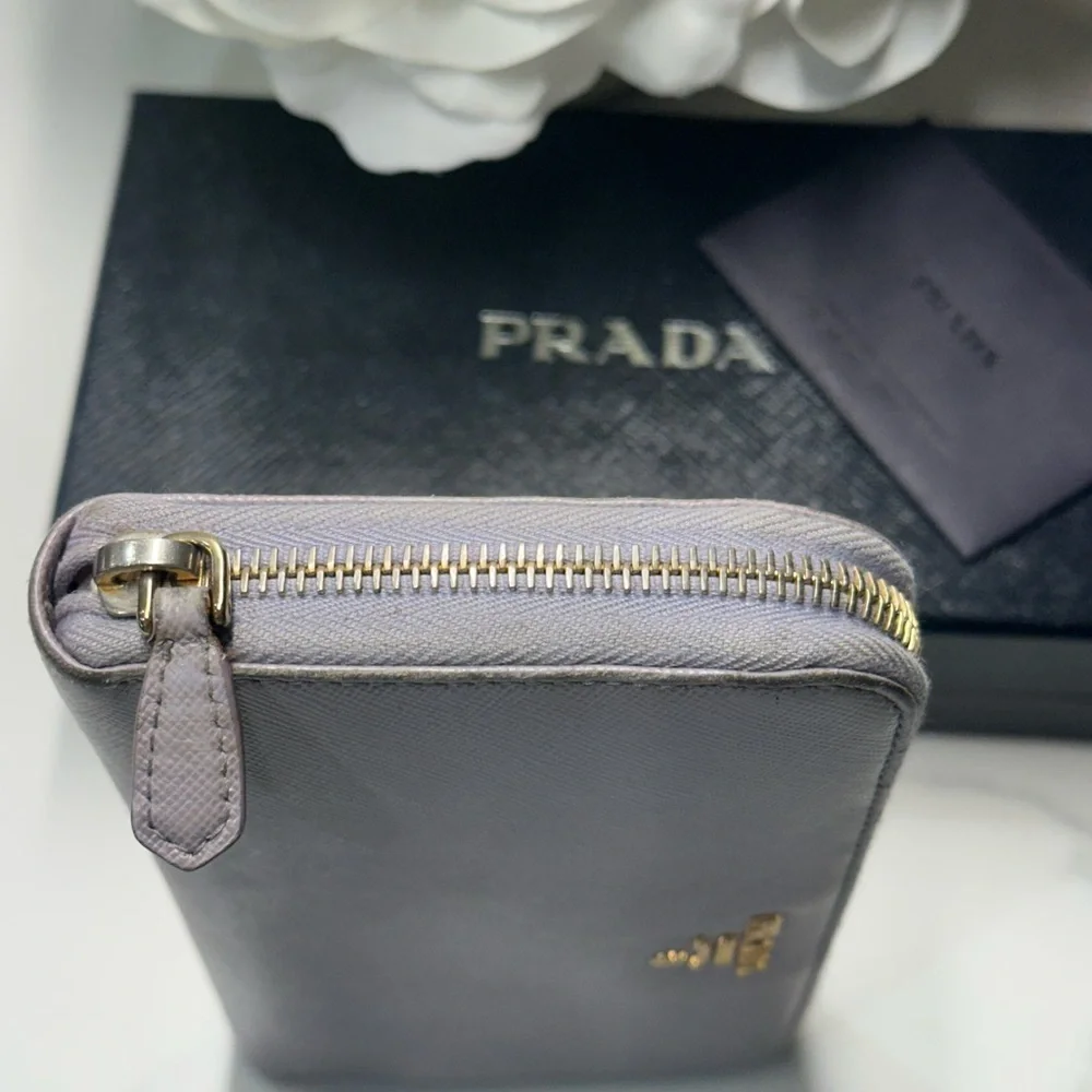 Prada Saffiano Continental Wallet in Lilac Full Inclusion EUC